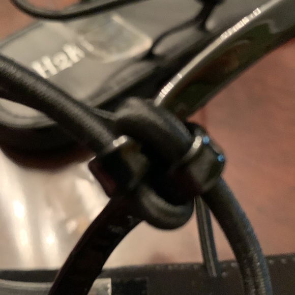 Black Open Sandals, Clear Band with Black Rhinestones, Ankle Straps. Size 9, 10 - Picture 5 of 6